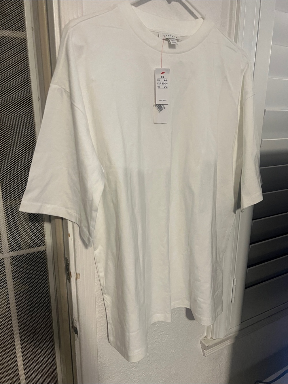 Topshop White Oversized Short Sleeve Crewneck Tee